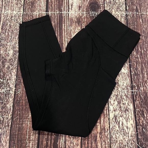 Athleta Women Black Leggings Activewear Pants‎ Yoga Zip Pocket Size SMALL 28X26 - Picture 1 of 13